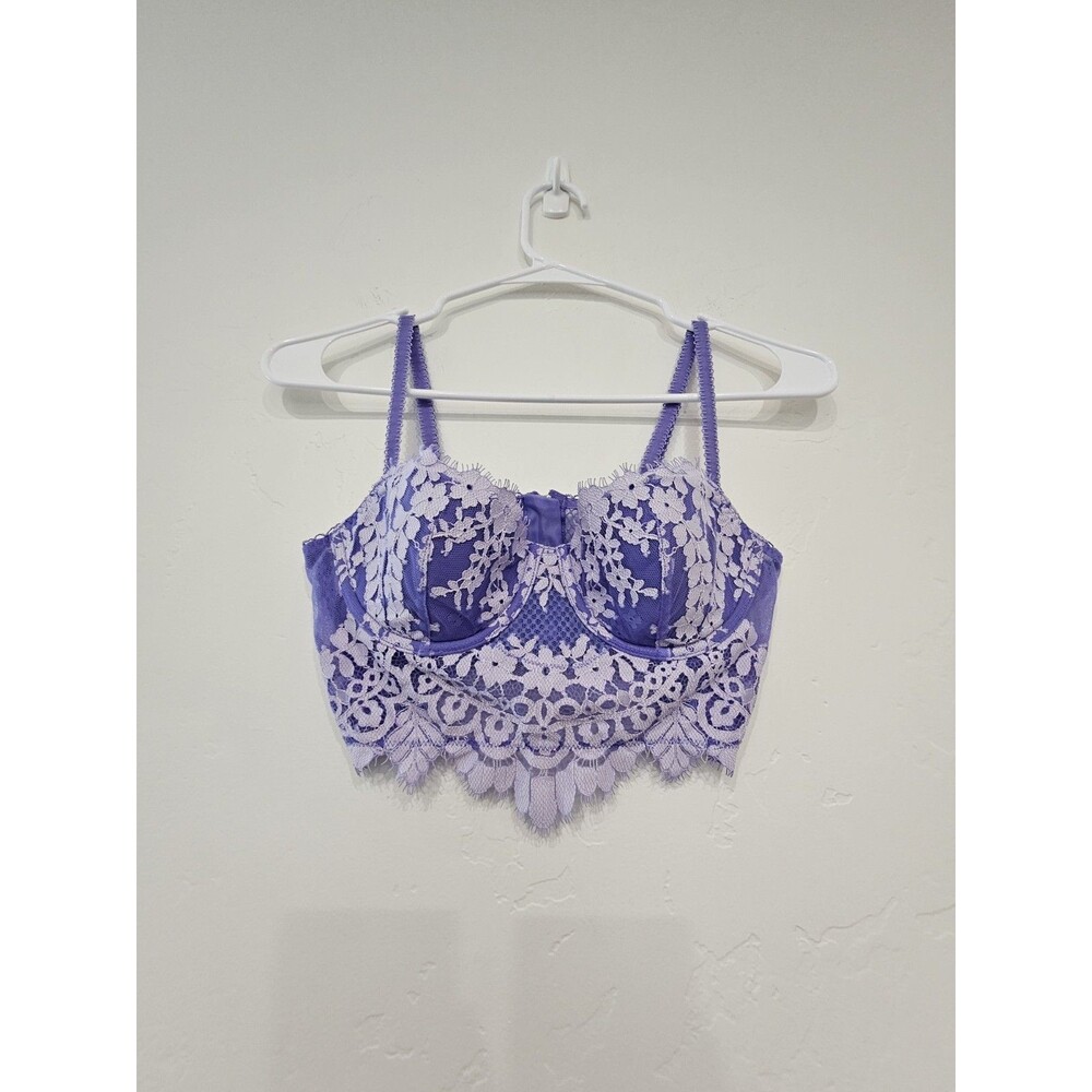 Victoria’s Secret Dream Angels Lined Demi Bra Lavender Zip Underwire Size 34B